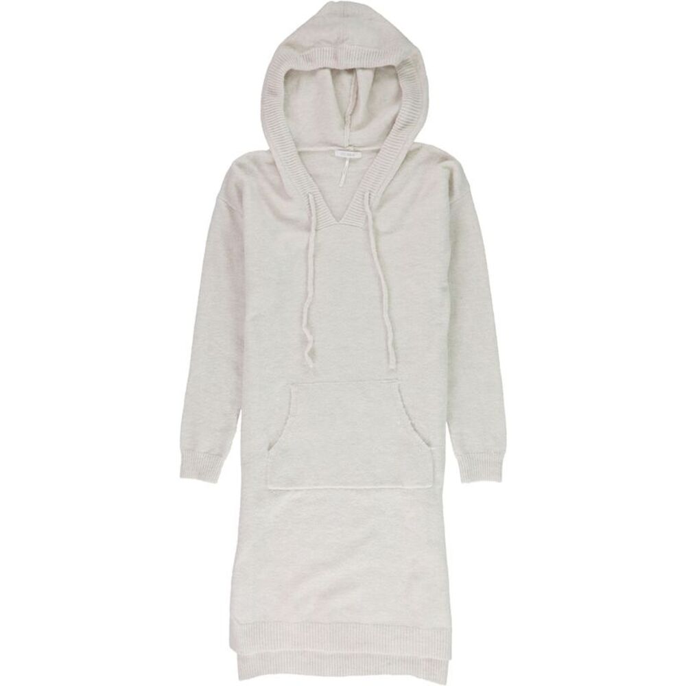 Stitch Drop Womens Serene Hoodie Dress, Off-White, S, DM